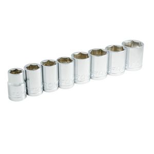 Juego de 8 dados en pulgadas 1/2" en riel